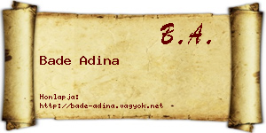 Bade Adina névjegykártya
